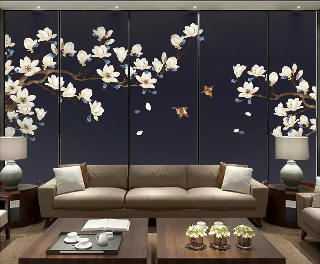 3D Flower Bird WC93 Wall Murals Wallpaper AJ Wallpaper 2