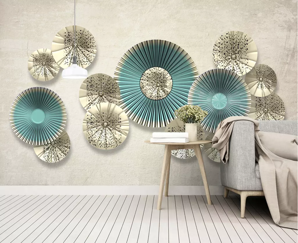 3D Round Fan WG1199 Wall Murals
