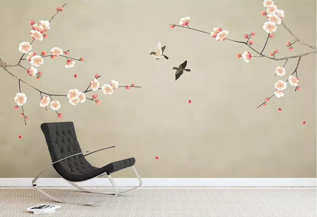 3D Flower Bird WC47 Wall Murals Wallpaper AJ Wallpaper 2