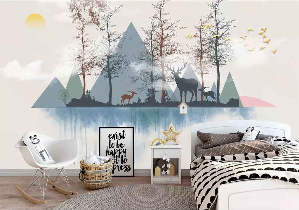 3D River Forest WC41 Wall Murals Wallpaper AJ Wallpaper 2