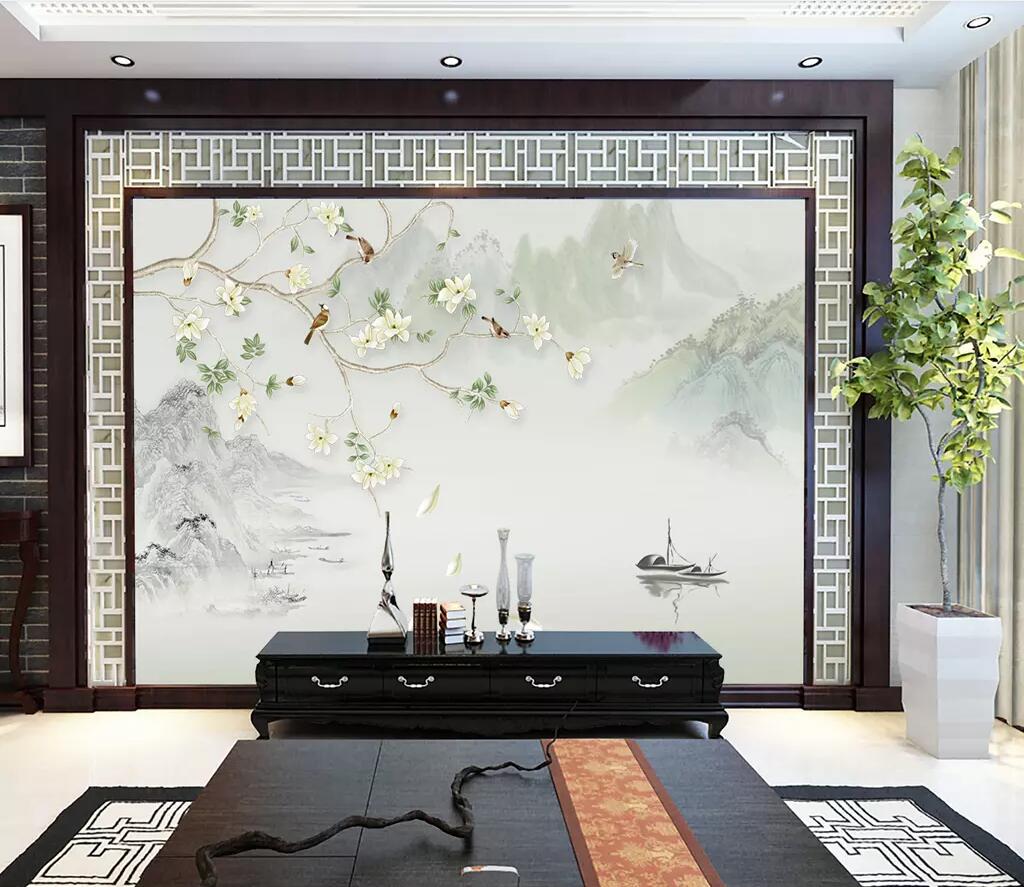 3D Water Boat WC32 Wall Murals Wallpaper AJ Wallpaper 2