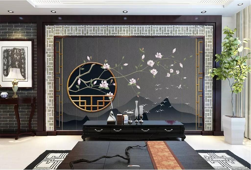 3D Branch Flower WC28 Wall Murals Wallpaper AJ Wallpaper 2