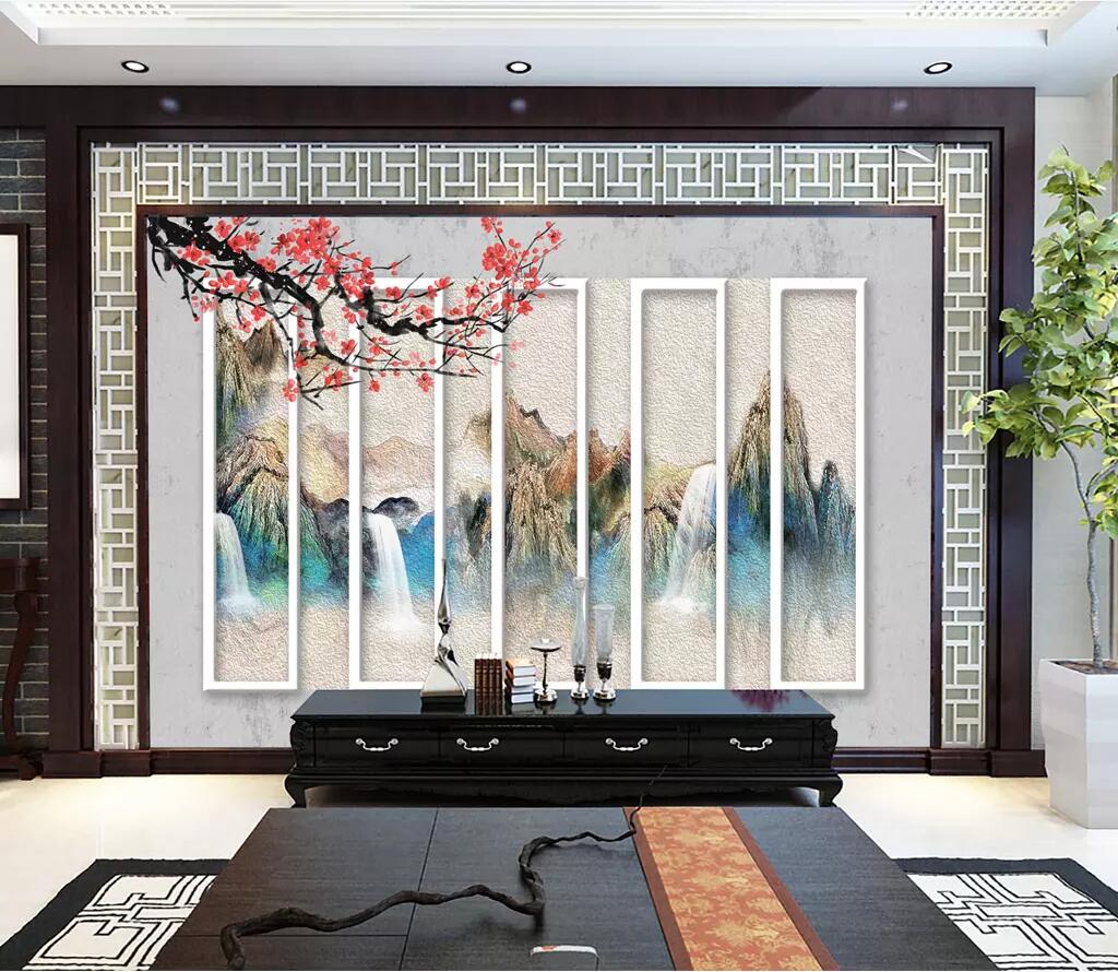 3D Plum Mountain WG1229 Wall Murals