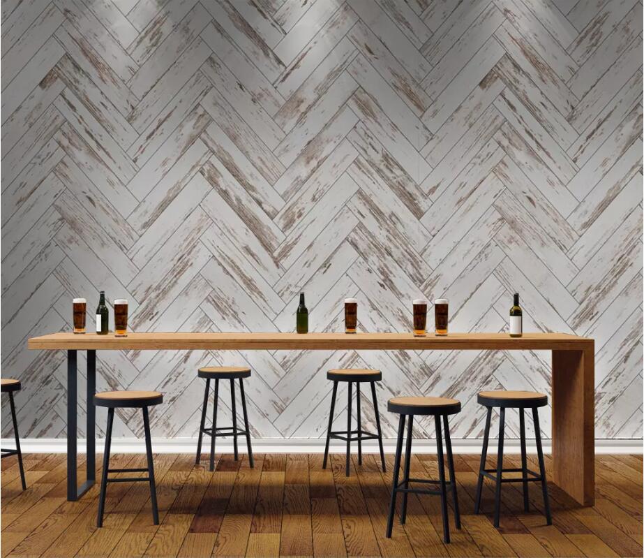 3D White Wood WG1155 Wall Murals