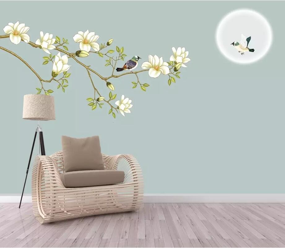 3D Bird Flower WC58 Wall Murals Wallpaper AJ Wallpaper 2