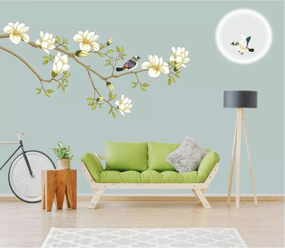 3D Bird Flower WC58 Wall Murals