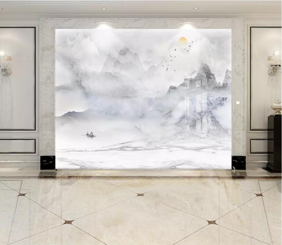 3D Abstract River Mountain WC78 Wall Murals Wallpaper AJ Wallpaper 2