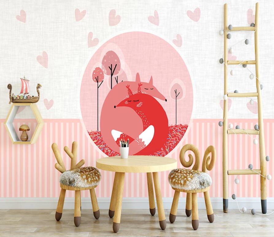 3D Pink Animal WC32 Wall Murals Wallpaper AJ Wallpaper 2