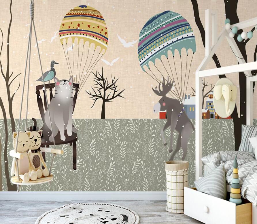 3D Animal Balloon WC27 Wall Murals Wallpaper AJ Wallpaper 2