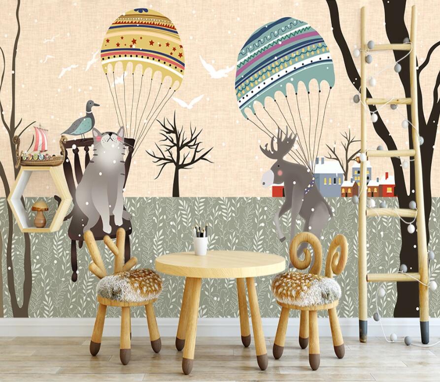 3D Tree White Bird WG1161 Wall Murals