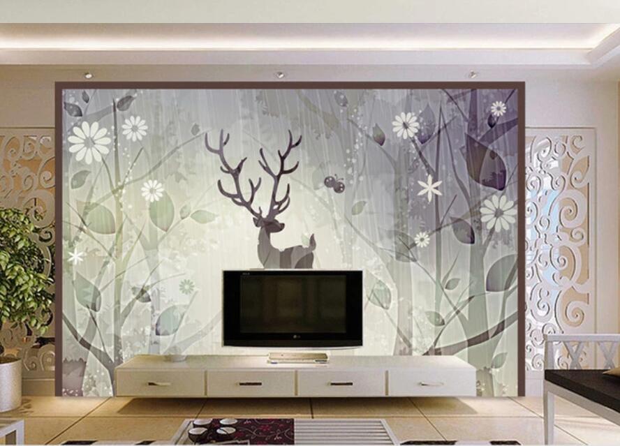 3D Forest Deer 895 Wall Murals Wallpaper AJ Wallpaper 2