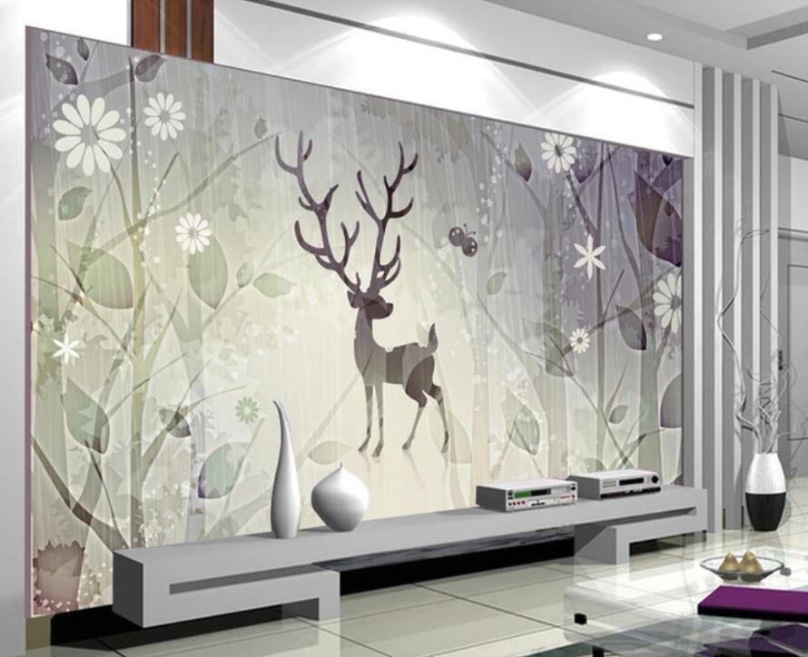 3D Forest Deer 895 Wall Murals Wallpaper AJ Wallpaper 2