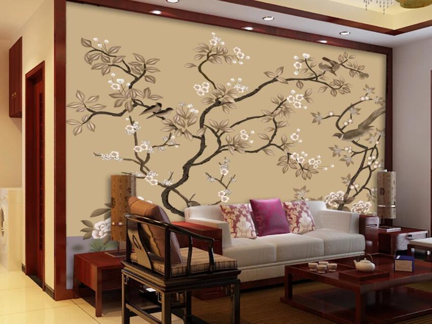 3D Plum Tree 885 Wall Murals Wallpaper AJ Wallpaper 2