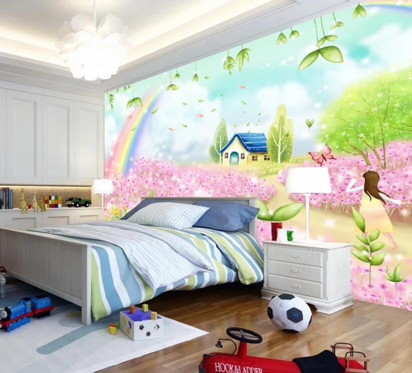 3D Pink Town 056 Wall Murals Wallpaper AJ Wallpaper 2