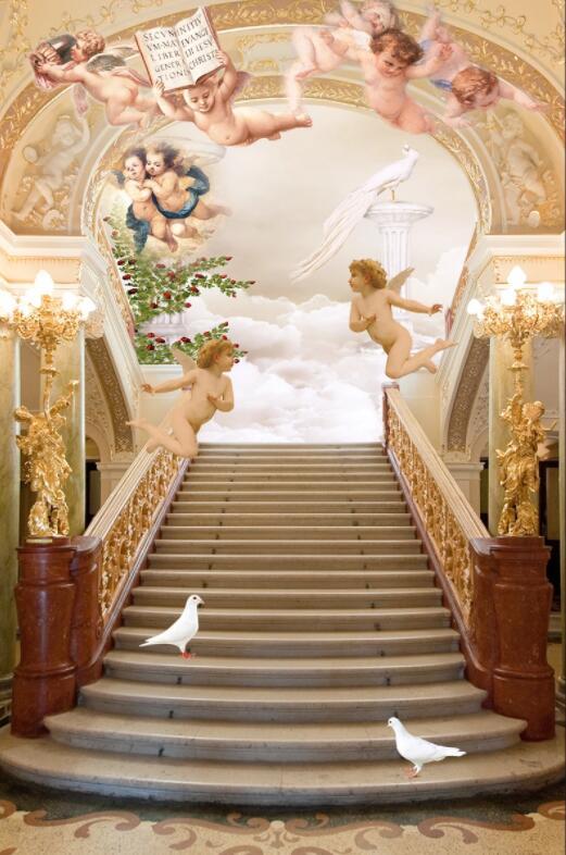 3D Angel Palace 002 Wall Murals Wallpaper AJ Wallpaper