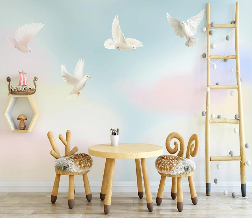 3D Pigeons Flying WG1137 Wall Murals