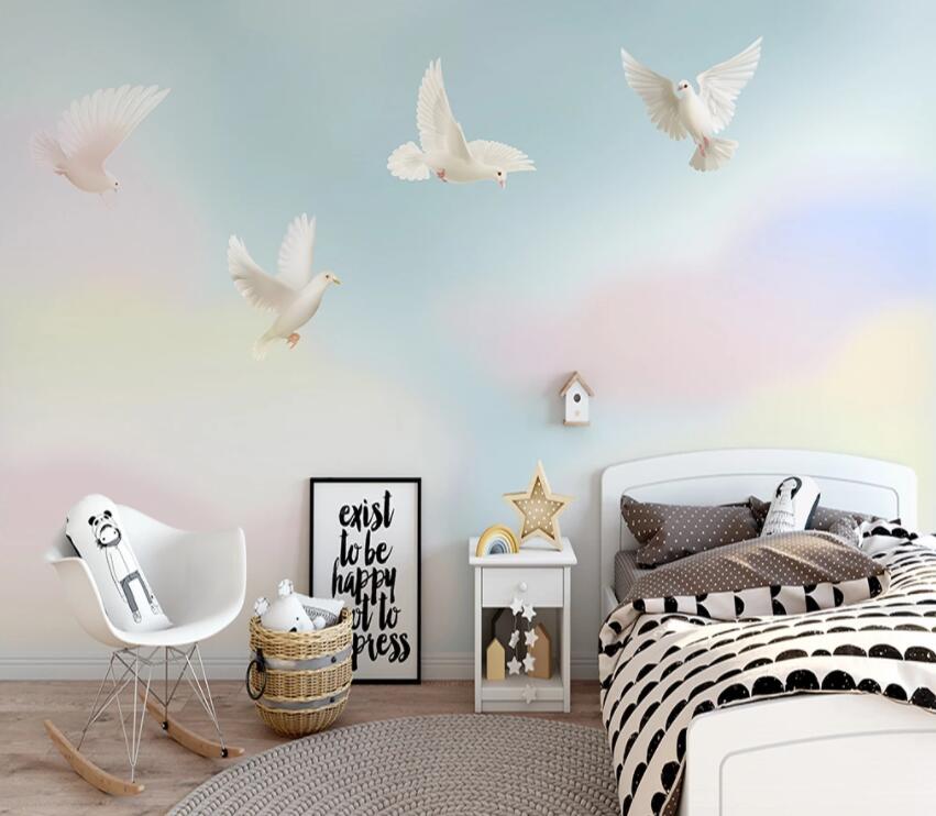 3D Pigeons Flying WG1137 Wall Murals