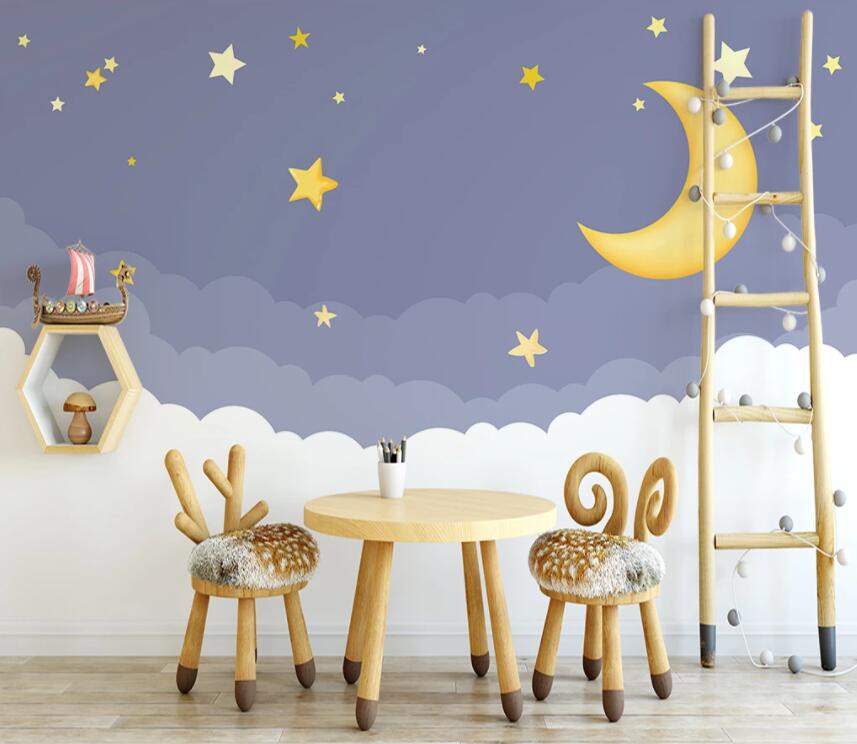 3D Blue Moon WC28 Wall Murals Wallpaper AJ Wallpaper 2