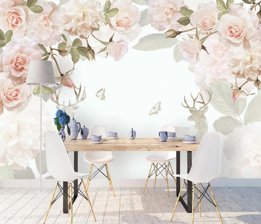 3D Rose Antler WG927 Wall Murals