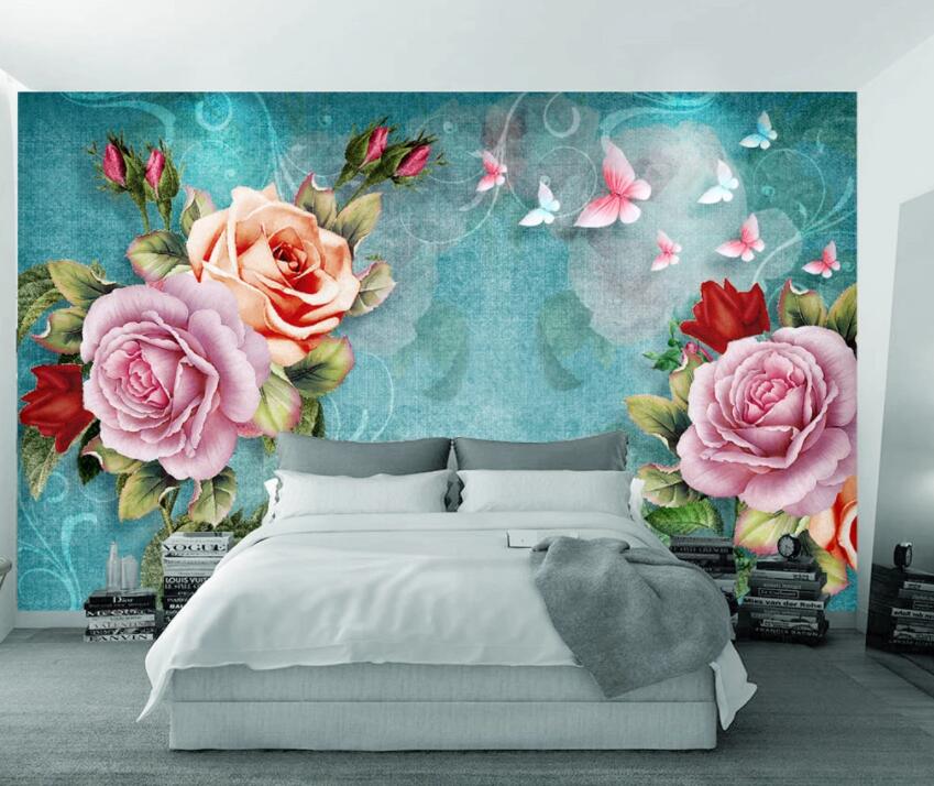 3D Pearl Rose 623 Wall Murals Wallpaper AJ Wallpaper 2