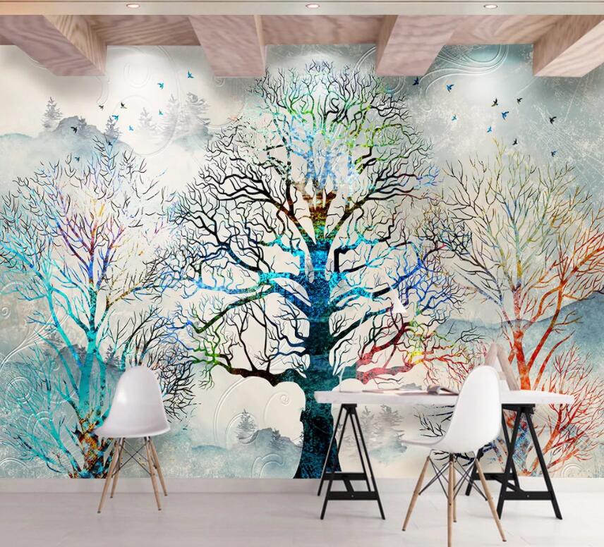 3D Colored Branches 613 Wall Murals Wallpaper AJ Wallpaper 2