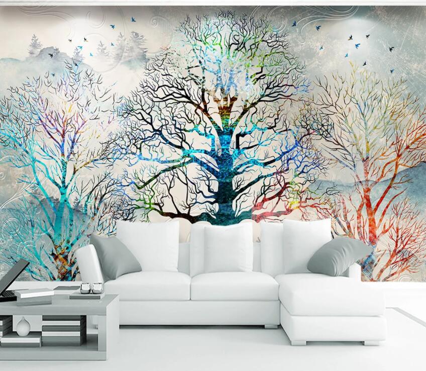 3D Colored Branches 613 Wall Murals Wallpaper AJ Wallpaper 2