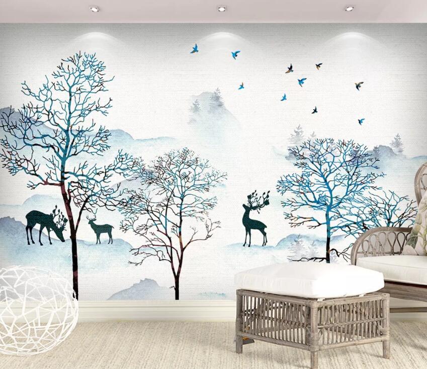 3D White Forest 518 Wall Murals Wallpaper AJ Wallpaper 2