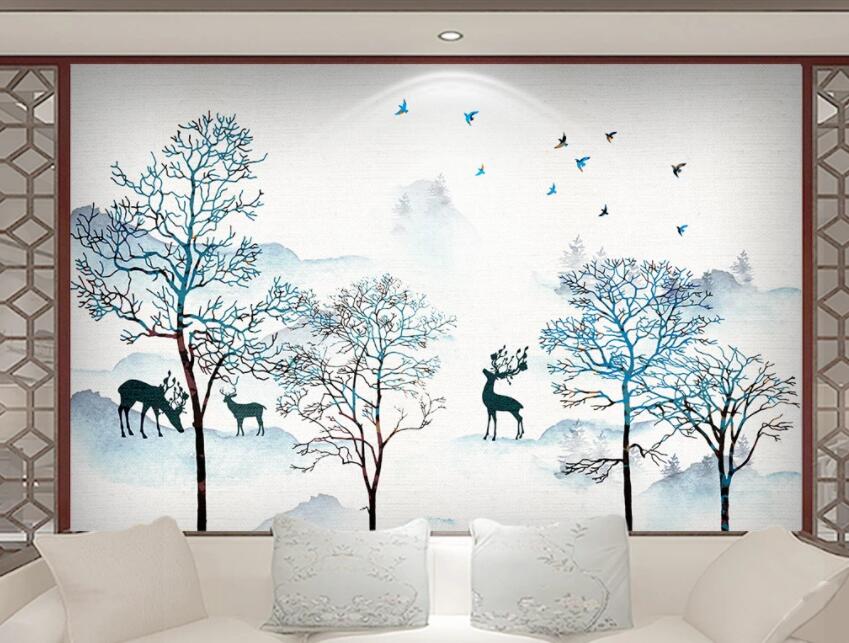 3D White Forest 518 Wall Murals Wallpaper AJ Wallpaper 2