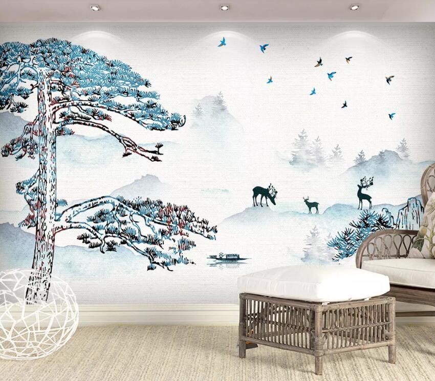 3D White Forest 519 Wall Murals Wallpaper AJ Wallpaper 2