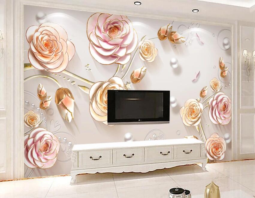 3D Pink Rose 462 Wall Murals Wallpaper AJ Wallpaper 2