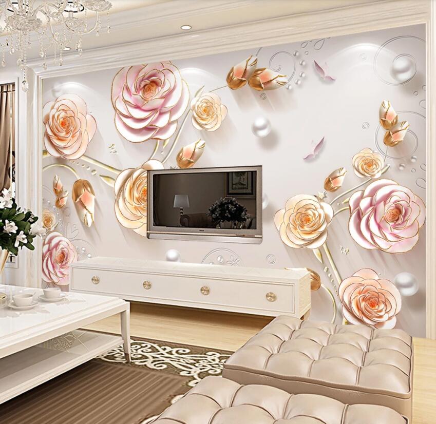 3D Pink Rose 462 Wall Murals Wallpaper AJ Wallpaper 2