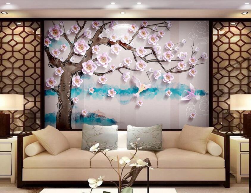 3D Pretty Flowers 380 Wall Murals Wallpaper AJ Wallpaper 2