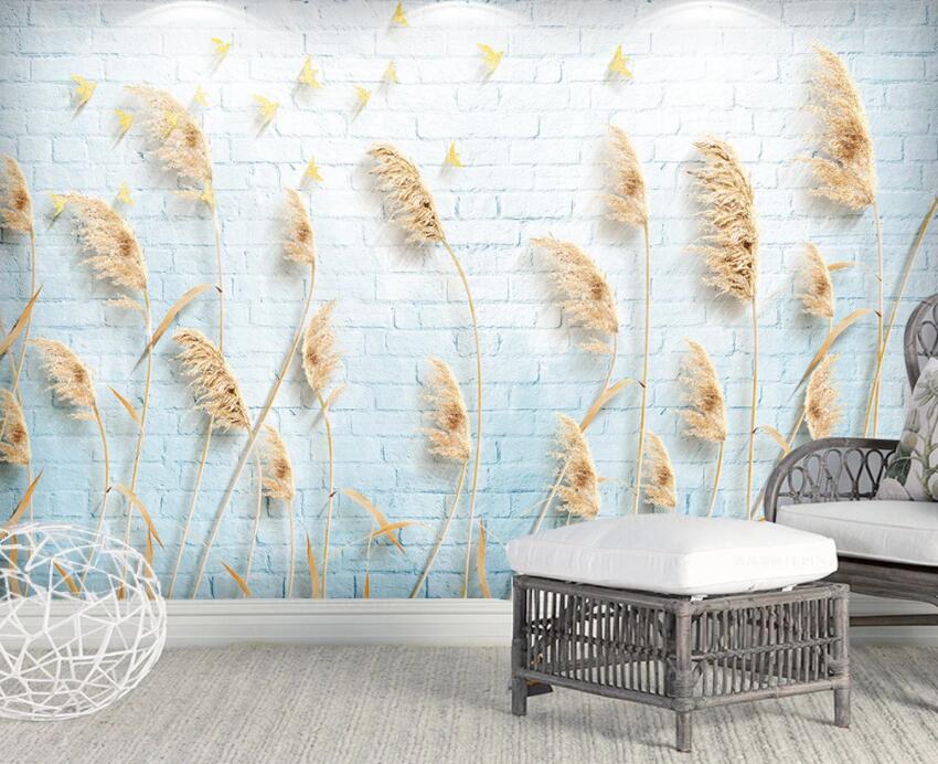 3D Yellow Reed 346 Wall Murals Wallpaper AJ Wallpaper 2