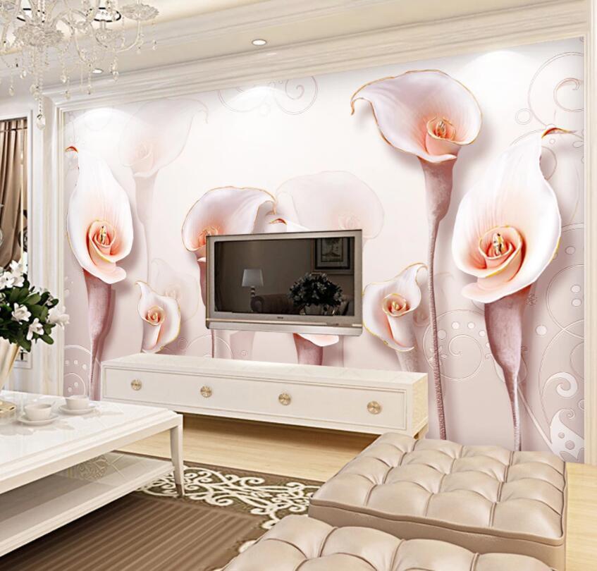 3D Pink Flowers 274 Wall Murals Wallpaper AJ Wallpaper 2