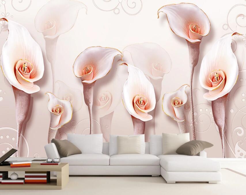 3D Pink Flowers 274 Wall Murals Wallpaper AJ Wallpaper 2