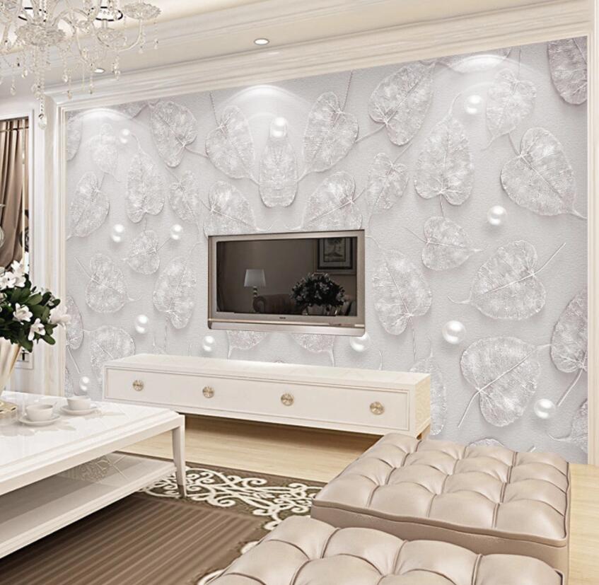 3D Pearl Leaves 273 Wall Murals Wallpaper AJ Wallpaper 2