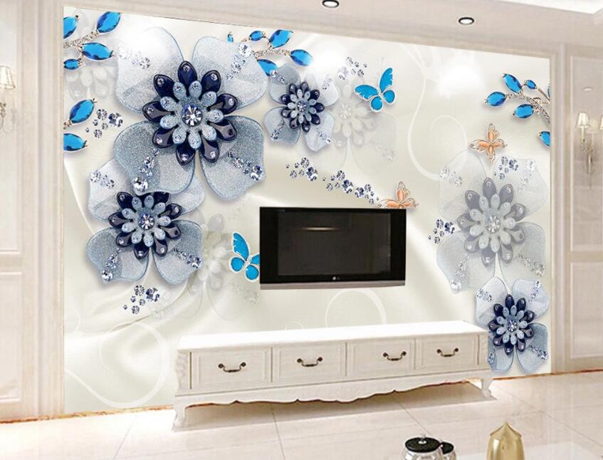 3D Diamond Flower 193 Wall Murals Wallpaper AJ Wallpaper 2