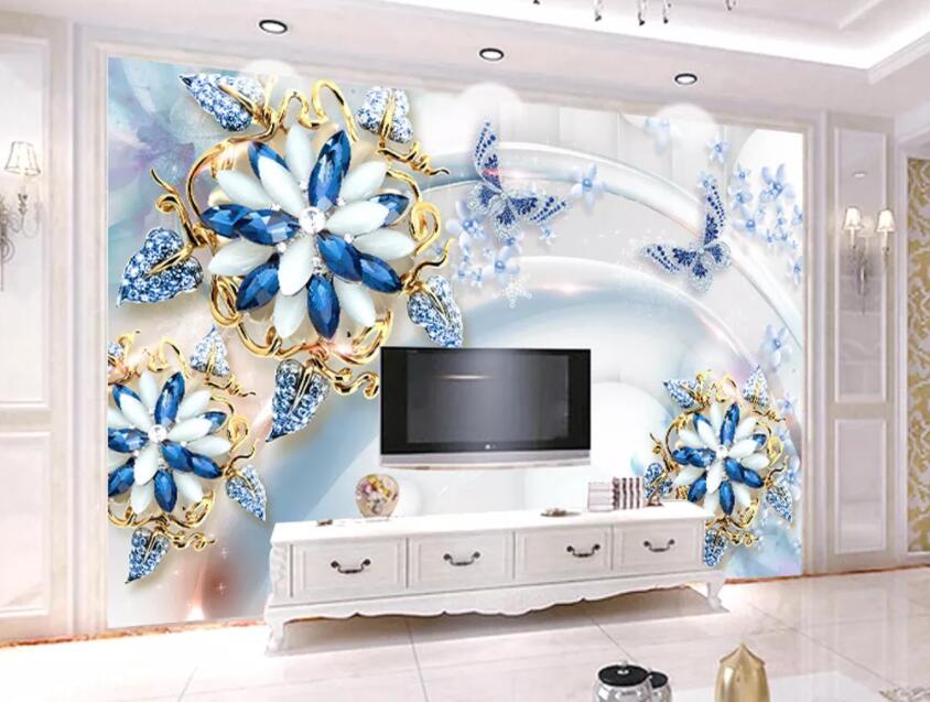 3D Diamond Flower 189 Wall Murals Wallpaper AJ Wallpaper 2