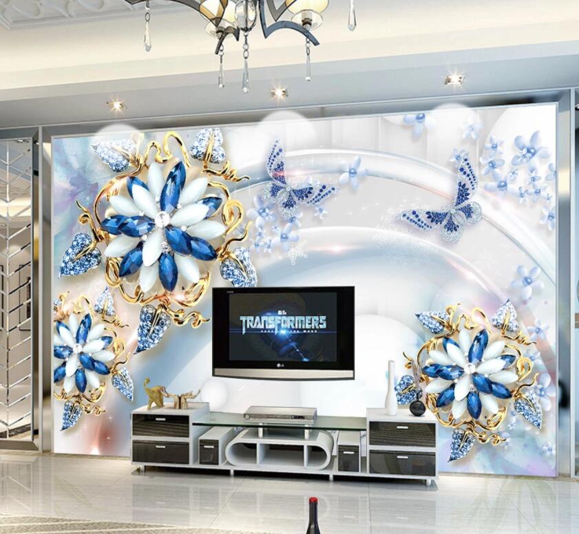 3D Diamond Flower 189 Wall Murals Wallpaper AJ Wallpaper 2