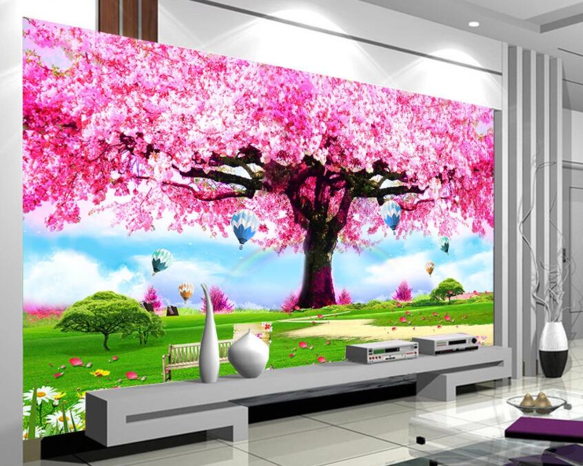 3D Pink Flowers 068 Wall Murals Wallpaper AJ Wallpaper 2