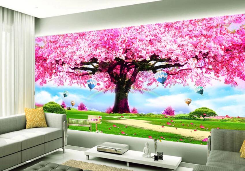 3D Pink Flowers 068 Wall Murals Wallpaper AJ Wallpaper 2