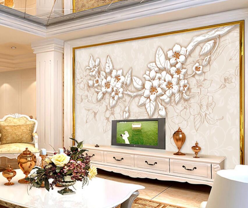 3D Branch Plum 119 Wall Murals Wallpaper AJ Wallpaper 2