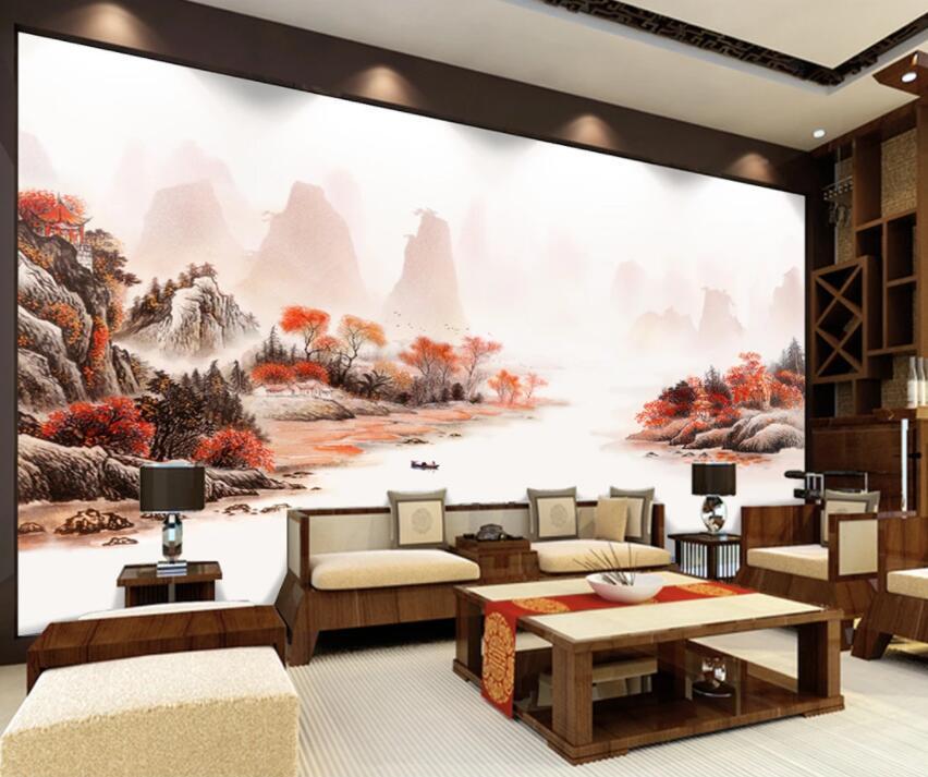 3D Beautiful River Mountain WC70 Wall Murals Wallpaper AJ Wallpaper 2