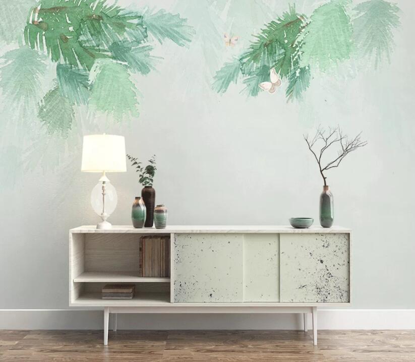 3D Green Leaf WC68 Wall Murals Wallpaper AJ Wallpaper 2