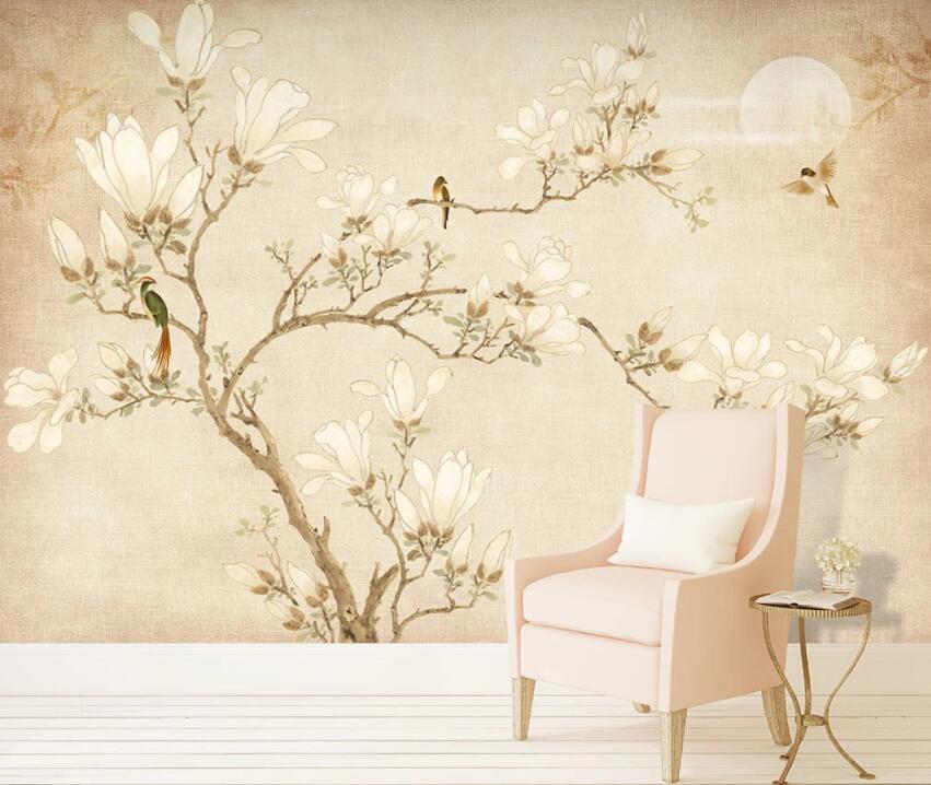 3D Flower Bird 644 Wall Murals Wallpaper AJ Wallpaper 2