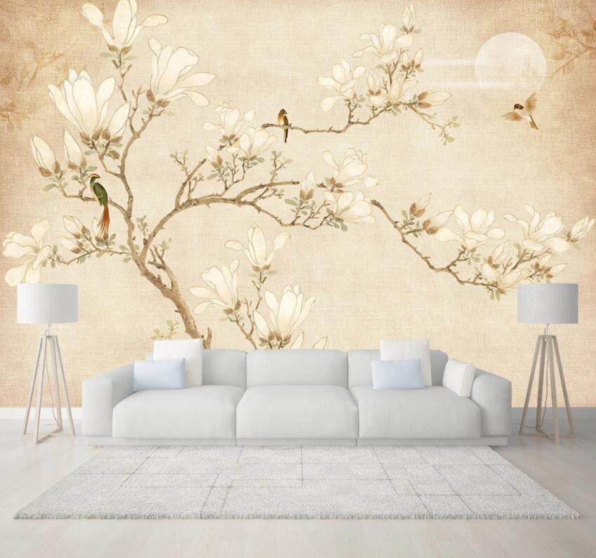 3D Flower Bird 644 Wall Murals Wallpaper AJ Wallpaper 2