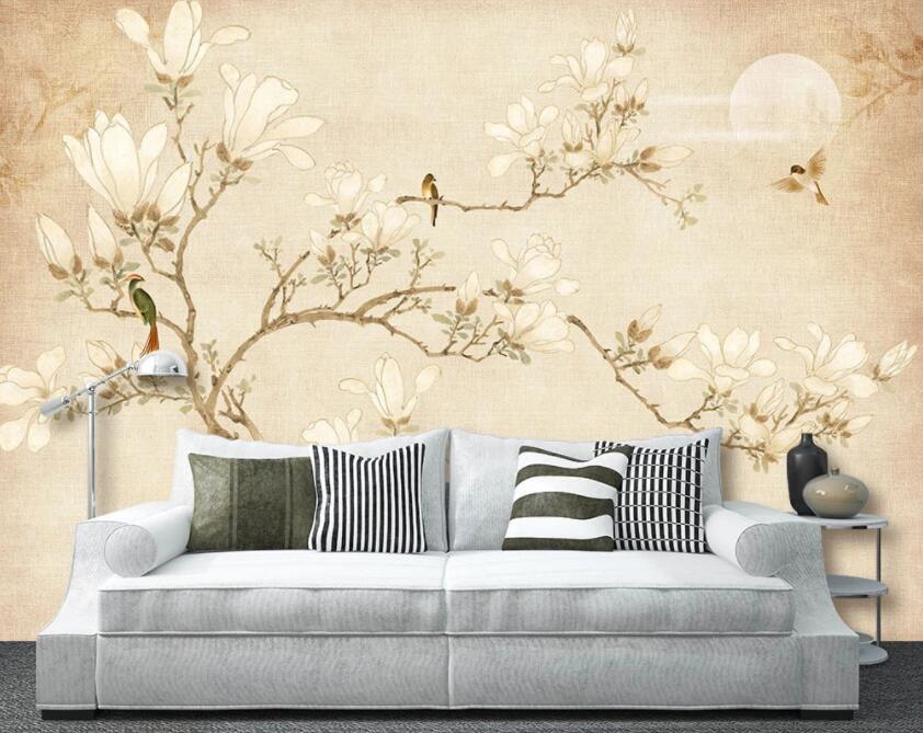 3D Flower Bird 644 Wall Murals Wallpaper AJ Wallpaper 2