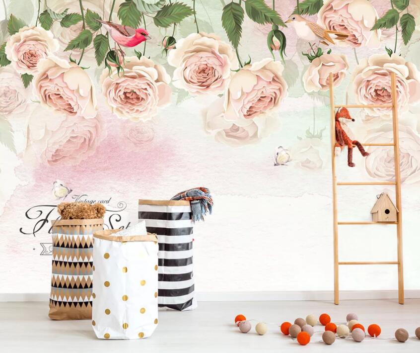 3D Pink Rose 634 Wall Murals Wallpaper AJ Wallpaper 2