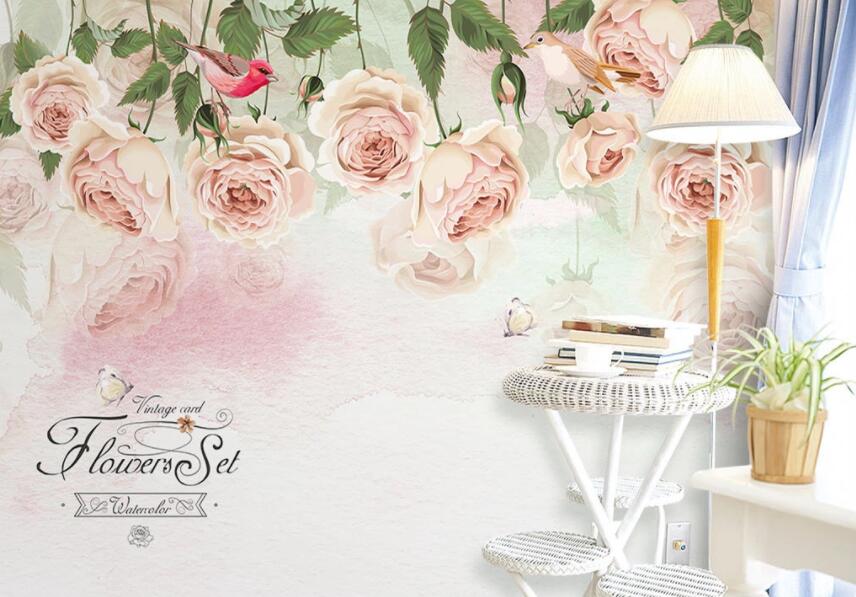 3D Pink Rose 634 Wall Murals Wallpaper AJ Wallpaper 2