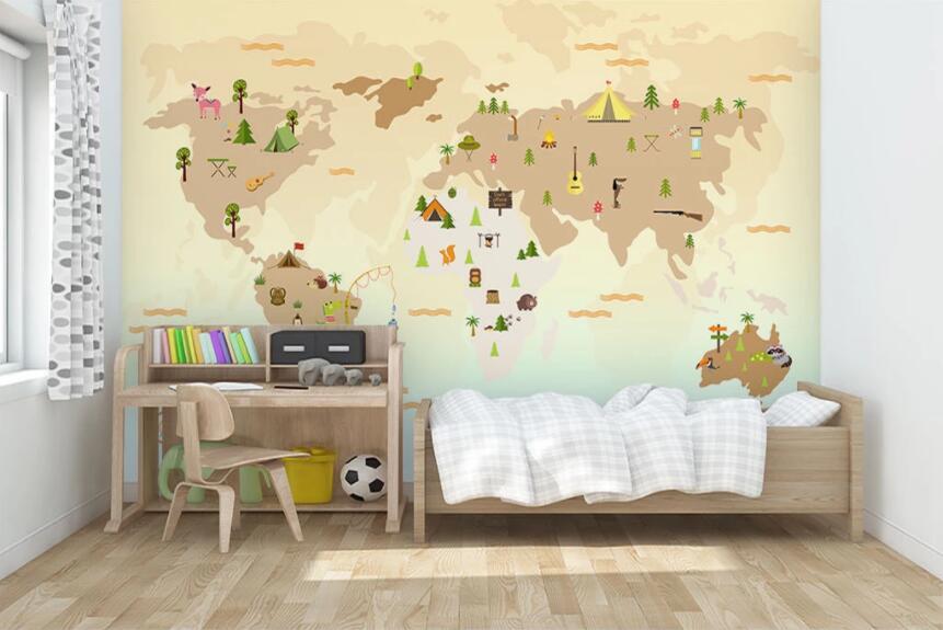 3D Animal Map 597 Wall Murals Wallpaper AJ Wallpaper 2